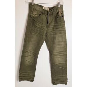 Vtg Y2K F.U.S.A.I. (Focus U.S.A., Inc.) Men's Olive Green Denim Jeans 32" Waist